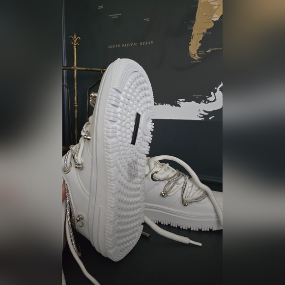 AZALEA Wang Janan Faux Leather Rhinestone Sneaker in white - Picture 11 of 12